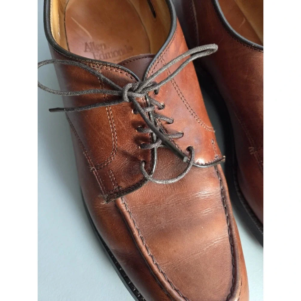 Allen Edmonds Bradley Split Toe Oxford Men's Size 9 B‎ Dress Shoe Brown Leather